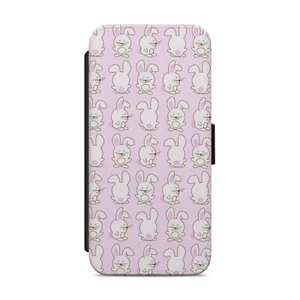 CUTE BUNNY RABBIT PATTERN WALLET FLIP PHONE CASE COVER FOR IPHONE SAMSUNG   s133 - Picture 1 of 3