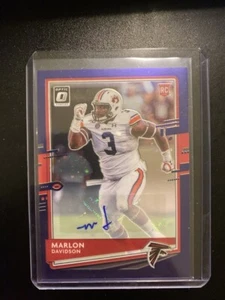 2020 Donruss Optic Rookies Autographs Purple #135 Marlon Davidson Falcons - Bild 1 von 2