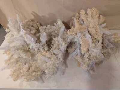 Lot of 2 Bethlehem Lights 9' White Garland Color Flip Battery LED Discoloration - Image 1 of 4