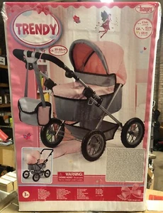 Bayer 68cm Trendy Puppenwagen verstellbar faltbar Kinderwagen Spielzeug rosa Schmetterling 3+ - Bild 1 von 1