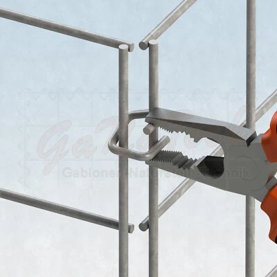 Q-Klammer Verbindungsklammer Gabione Steinkorb Steinzaun Gabionenklammer Krampe - Bild 1 von 4