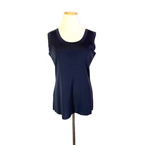 Exclusively Misook Size S Navy Blue Knit Tank Top Shell Sleeveless Acrylic