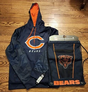 Chicago Bears Nike Sideline Club Pullover Team Hoodie Medium Drawsting Backpack - Picture 1 of 8