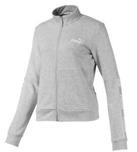 Puma Amplified Logo Full Zip Jacket XL Sweater Track Jacket Gray Womens NEW 