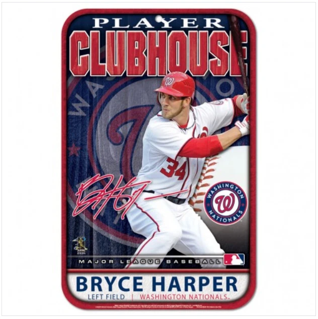 Washington Nationals Bryce Harper Plastic Sign 11" x 17" - Image 1 of 1