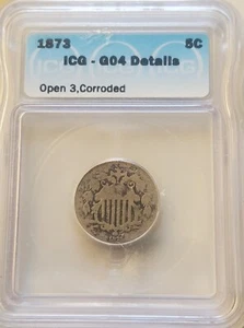 1873 Nickel ICG Good 04 Open 3 Coin - Picture 1 of 4