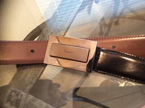 Salvatore Ferragamo Black Leather Belt VG Authentic GV-67 9775 size 40 - Picture 1 of 5