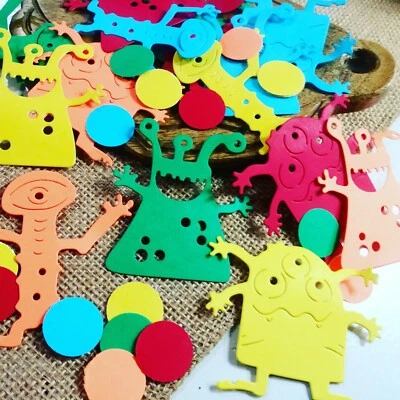 Confeti de cumpleaños Little Monster 100CT, decoración de fiesta de cumpleaños, fiesta de monstruos Foto 1 de 4