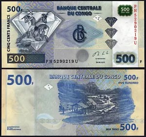KONGO DEM. REPUBLIC P96Da* 500 FRANCS* ND 30/6/2013* UNC EDELSTEIN* USA VERKÄUFER - Bild 1 von 1