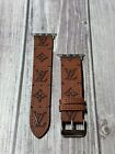 Brown Leather Apple Watch Band  (Size: 42mm, 44mm, 45mm)