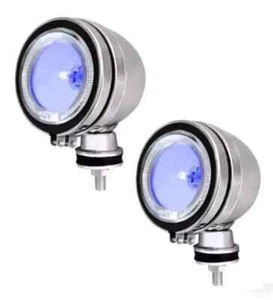 2x 4" CHROM BLAU ANGEL EYE HALOGEN STRAHLER NEBEL AUTO SPOT LIGHTS 4x4 - Bild 1 von 2