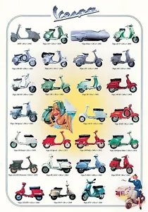 Vespa Chart Poster 26.75" x 38.5" by Eurographics - Picture 1 of 1