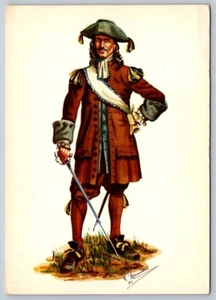 1665-68 Carignan-Salieres Officer, R Marrion Art Postcard, Postal Code Cancel - Picture 1 of 2