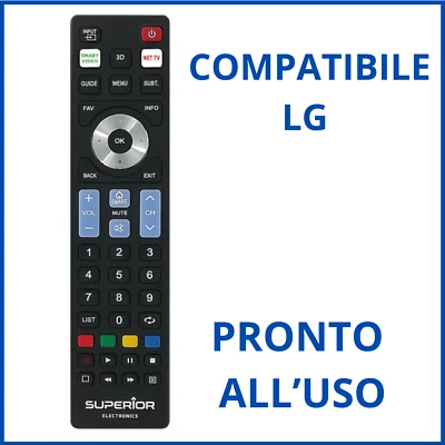 Telecomando universale compatibile per televisore tv smart tv lcd led 3d Lg - Immagine 1 di 2