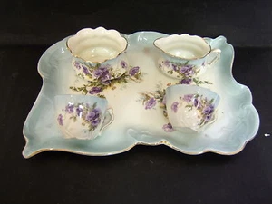 TETE A TETE SERVICE A CAFE DINETTE DE JEUNE FILLE PORCELAINE ART NOUVEAU - Picture 1 of 7