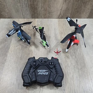 Air Hogs Helicopter Lot Of 3 With Remote Control Not Tested As Is Spin Master - Picture 1 of 11