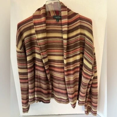 Cárdigan Suéter Lauren Jeans Co. Lino y Algodón Rayas Colores Otoño Mujer L Foto 1 de 4