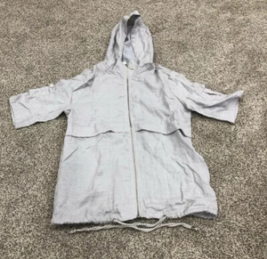 Murmur Anthro Large Jacket 1/4 Sleeve Full Zip Hooded Grey Cinch Bottom E7 - Picture 1 of 10