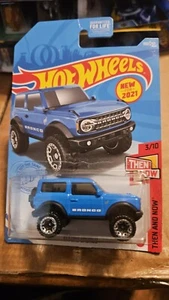 '21 Ford Bronco Then and Now Series 3/10 2021 Hot Wheels Blue 100/250   B30 - Picture 1 of 4