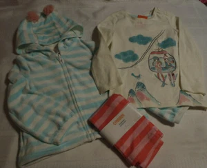 Gymboree size 4 Snowflake Glamour Long Sleeve Shirt Hoodie Leggings Outfit NWT - Picture 1 of 5