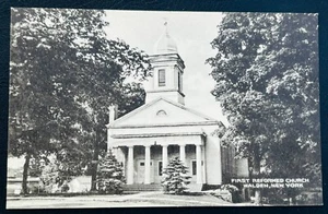 Walden New York erste reformierte Kirche Foto Ansichtskarte unbenutzt Vintage RPPC - Bild 1 von 3