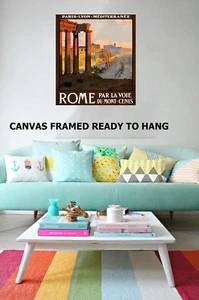 Vintage Art Print Rome Italy Framed painting Canvas original - Picture 1 of 6