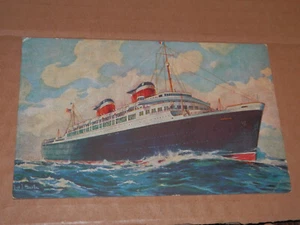 S.S. AMÉRICA - POSTAL DE LA ERA 1940 - ENORME BARCO DE VAPOR MARÍTIMO - Imagen 1 de 2