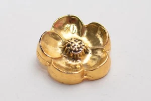 2x Blume Zierniete Zierteil Applikation von Astor, ca. Ø33 mm, Gold, massiv - Bild 1 von 4