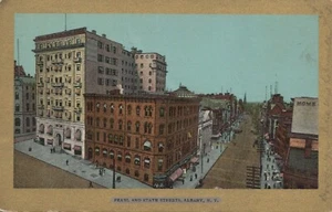 Pearl & Main Streets - Albany, New York - Posted Litho, ungeteilte Rückseite - Bild 1 von 3