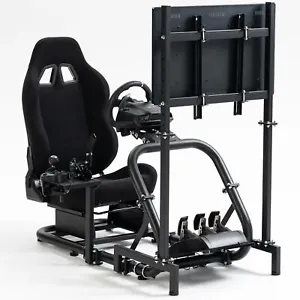 Hottoby Racing Simulator Cockpit with Monitor Mount Seat Fit Logitech G920 G923 - Picture 1 of 52