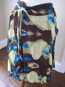 NEW Calvin Klein Skirt Brown/Lime/Turquoise 22W MSRP $128 - Picture 1 of 5