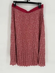 Vince Camuto Red Floral Pleated Maxi Skirt Size X-Large New With Tags - Picture 1 of 9
