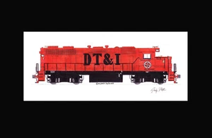 Stampa opaca Detroit, Toledo & Ironton GP38 11"x17" firmata Andy Fletcher - Foto 1 di 1