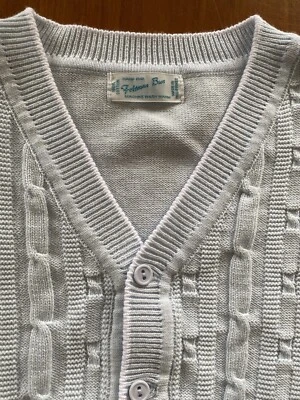 Cárdigan con cable Feltman Brothers nuevo sin etiquetas azul claro 100 % algodón cuello en V - 24 meses Foto 1 de 4