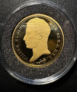 The Netherlands 10 gulden 1818 Utrecht gold coin restrike 3,51 grams guilders - Picture 1 of 2