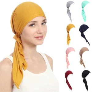 Hijab musulmano da donna copertura cancro perdita capelli sciarpa chemio cappello turbante berretto - Foto 1 di 20