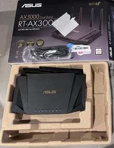 No Power Cable ASUS RT-AX3000 WiFi 6 Router Dual Band AX3000 Smart Extendable - Picture 1 of 1