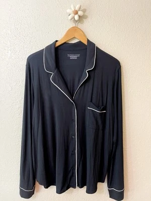 Camisa pijama Victoria's Secret nueva con etiquetas para mujer XL negra manga larga abotonada dormir Foto 1 de 4