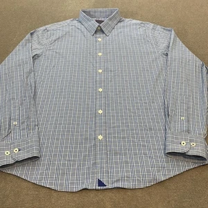 UNTUCKit Shirt Mens XL Blue Plaid Morisoli Regular Fit Long Sleeve Performance - Picture 1 of 10
