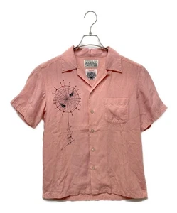 WACKO MARIA × WOLF'S HEAD SPIDER ALOHA SHIRT Size: M Men Pink - Picture 1 of 9