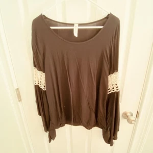 The Impeccable Pig Shirt Womens Medium Bell Sleeve Crochet Lace Boho whimsigoth - Picture 1 of 7