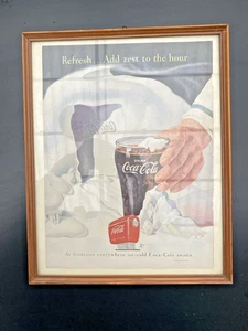 Hoja publicitaria enmarcada - Coca-Cola - hacia 1960 - Imagen 1 de 6