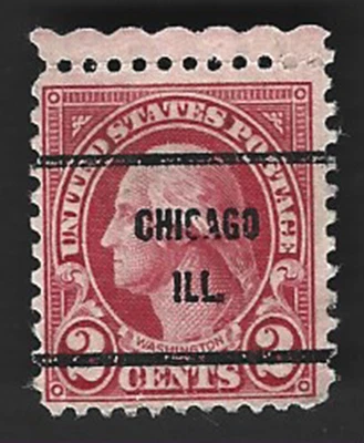 Scott# 634 2c George Washington precancel - CHICAGO ILL. with top margin - (A-5) - Image 1 of 2