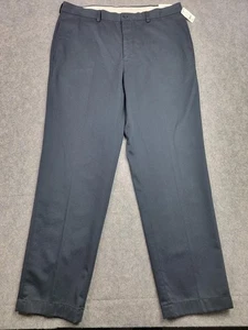 Brooks Brothers Pantaloni Uomo 38x32 Navy Advantage Chino Clark Flat Front Dritti - Foto 1 di 16