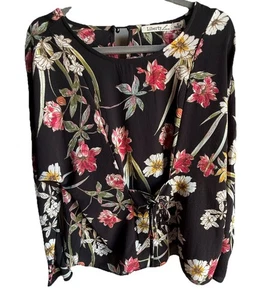 Liberty Love Blumen Top mit Korsett Verzierung Damen Medium schwarz romantisch - Bild 1 von 16