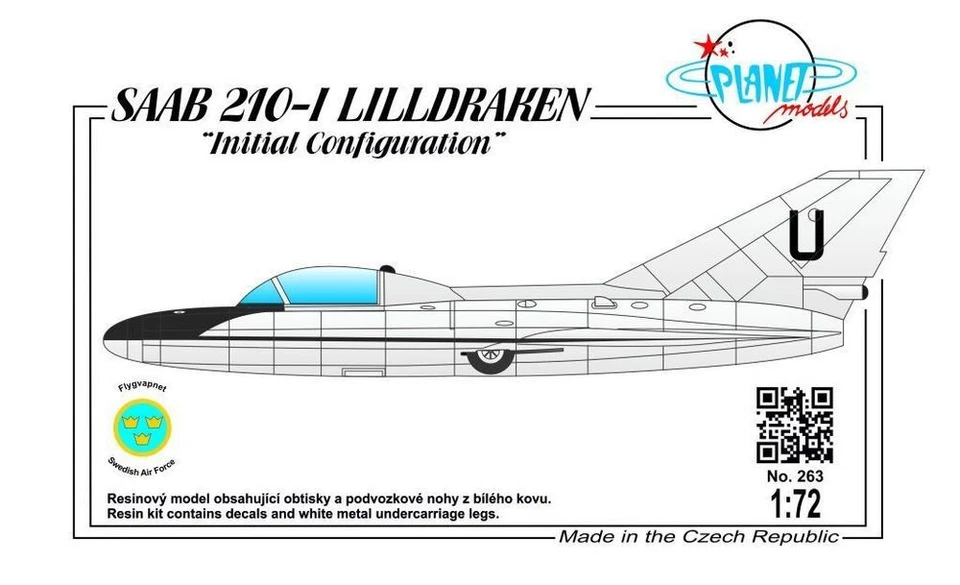 Planet Models 129-PLT263 - 1/72 Saab 210-I Lilldraken Configurazione Iniziale - Immagine 1 di 1