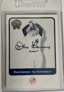 Don Larsen New York Yankees Autographed 2001 Fleer Greats Of The Game Card - Picture 1 of 2