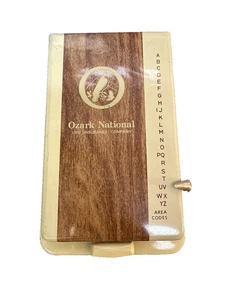 Vintage Bates Holzmaserung Listenfinder Pencilist Modell E Metall Klapptelefon Verzeichnis - Bild 1 von 12