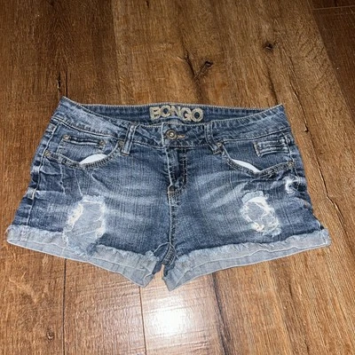 Pantalones cortos de mezclilla azul envejecido Bongo talla 9 para mujer W29 Foto 1 de 4