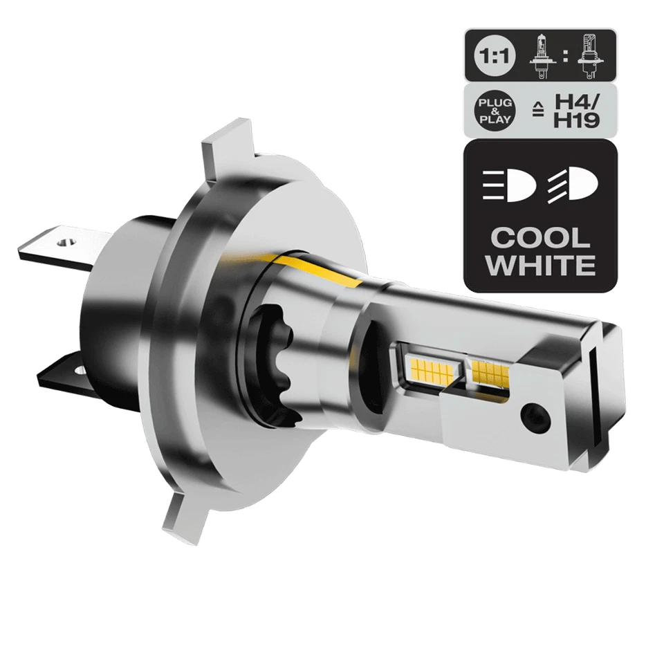 LAMPADA MOTO BI-LED H4 H19 12/24V 1:1 EASYPro PLUG & PLAY CANBUS FUZION - Image 1 of 4